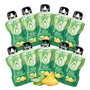 BOLERO Aloe Vera Ananas 10 sticks 9g poudre boisson sans sucre à la Stevia Faible en calories sans colorant ni conservateur