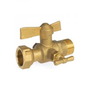 Somatherm Robinet compteur droit &agrave; purge M&acirc;le 1/2 - Ecrou Prisonnier 3/4"