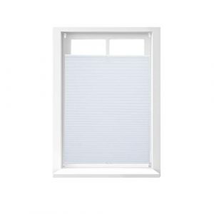 Relaxdays Store vénitien sans perçage volet fenêtre blanc laisse passer la lumière, 80 x 130 cm