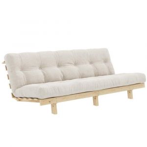 Banquette convertible futon LEAN bois de pin coloris ivoire 130x200 cm