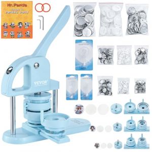 VEVOR Machine à Badges 3-en-1 de 25/32/58 mm, Presse à Badges avec 300 Kits de Consommables et Livre Magique Panda, Machine à Fabriquer des Badges Résistante, pour Fabrication de Badges à Épingle