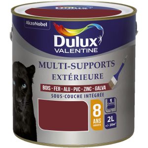 Image de Dulux Valentine Peinture Multi-Supports Extérieur Satin Rouge Basque 2 L