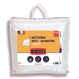 Dodo Couette tempérée 300gr/m² anti-acarians VICTORIA 220x240 cm blanc