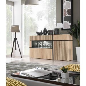 AC-Déco Buffet Design LED "Cross" 150cm Naturel