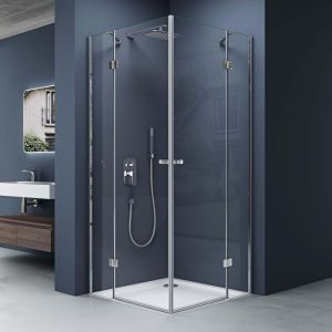 Doporro - Cabine de Douche Transparent en angle Montage Réversible 90x100 Paroi de Douche Ravenna01K-Plus Pare-douche Verre de Sécurité 6mm