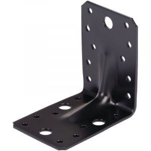 Alberts 329440 Charges Lourdes Connecteur d'angle avec Nervure-Galvanis&eacute;-Noir-Rev&ecirc;tement en plastique-90 x 90 x 65 mm
