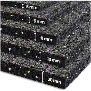 Tapis anti-vibrations absorbant les chocs et le bruit, d&eacute;coupable, 20 mm d'&eacute;paisseur 125 x 100 cm