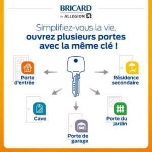 Bricard Pack de 4 cylindres Astral s'entrouvrant: (2x 30+30), (1x 30+60) & (1x30+10) avec 6 clés.