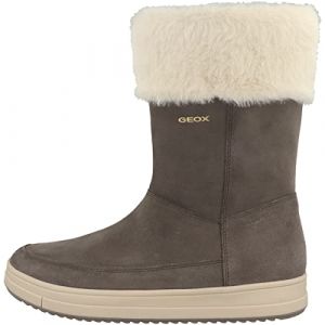 Geox Boots en croûte de cuir avec col et fourrées Gris - Taille 33