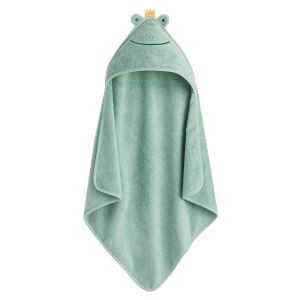 Cape de bain coton bio 400 g/m², Rainette Vert Grisé Taille 100X100 cm;70X70 cm