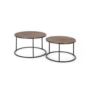 Lot 2 tables métal et cuivre