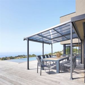 Pergola 4 x 3,5 m toit ouvrant Enolie graphite Hespéride - Graphite
