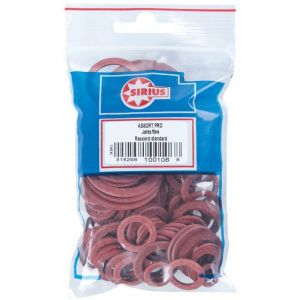 Anquier Assortiment 100 joints a-c-s fibre vulcanis&eacute; 1/4-3/8-1/2-5/8-3/4-7/8-1'-1'1/4-1'1/2