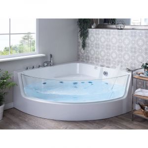 Beliani Baignoire balnéo blanche MARINA