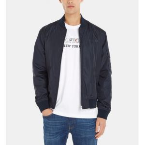 Image de Tommy Hilfiger Blouson court droit zippé nylon satiné Bleu - Couleur Bleu - Taille XL