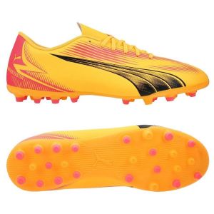 Puma Men Ultra Play Mg Soccer Shoes, Sun Stream Black-Sunset Glow, 42.5 EU