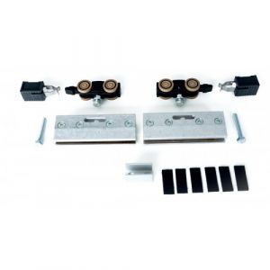 Garniture Xperta pour porte en verre 100 kg avec pinces &agrave; verre - 2 softclose ARGENTA