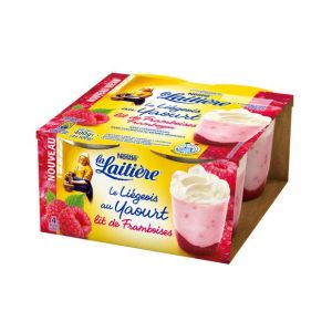 Nestl&eacute; La Laiti&egrave;re Li&eacute;geois au yaourt sur lit de framboises x 4