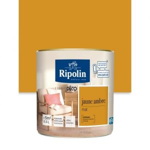 Ripolin Peinture murale toutes pièces - Jaune Ambré Mat, 0,5L