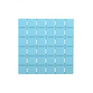 MSV Lot de 5 Tapis antidérapants de douche ou baignoire Caoutchouc quadro 13x13cm Bleu Clair - Bleu