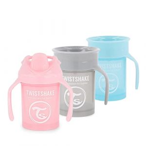 Twistshake Grab to Drink Kit de Tasse &agrave; Bec, 3 st - 2x 360 Cup, 1x Mini Cup Gobelet &agrave; Boire Souple Antifuite, 4 Mois et +, Fille