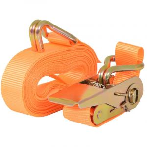 Prolenta Premium - Lot de 4 sangles d'arrimage à cliquet 0,4 tonnes 6 m x 25 mm orange transport