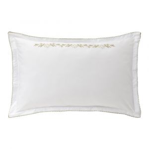 Alexandre Turpault Taie d'oreiller en satin de coton blanc 50x75