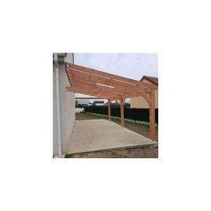 Charpente une pente adoss&eacute;e 500cmx950cm, Bois DOUGLAS Fran&ccedil;ais label PEFC (Carport - Auvent - Abri voiture), surface 47.50 m&sup2;.