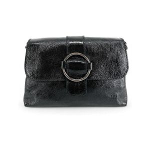 Sac bandoulière en cuir lisse VERONE Noir irisé - OH MY BAG - Femme - Noir - Lisse - Aimantée
