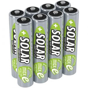 Ansmann Piles solaires rechargeables Micro AAA 550 mAh 1,2V (lot de 8) – Piles rechargeables pour lampes solaires, décorations de jardin, etc. – Piles HR03 à faible autodécharge et sans effet mémoire
