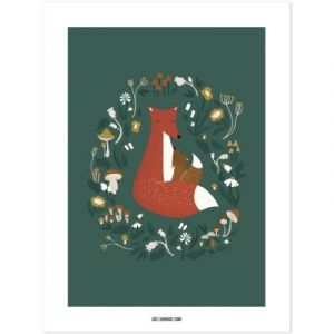 Image de Lilipinso Affiche renard Forest Happiness (30 x 40 cm)