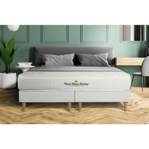 Ensemble matelas sommier Lancaster 160 x 200 cm - Couleur : Blanc - Blanc