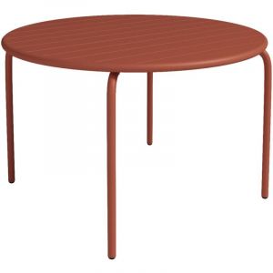 Image de Table ronde de jardin D.110cm en m&eacute;tal - Terracotta - MIRMANDE de MYLIA