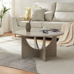 [en.casa] - Table basse Rindal 80 x 42 cm béton clair
