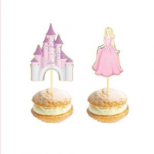Ruedelafete 10 pics à cocktail château princesse 10cm rose - partypro 913343
