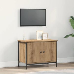 VidaXL Meuble tv ch&ecirc;ne artisanal 60 x 35 x 45 cm Bois d'ing&eacute;nierie