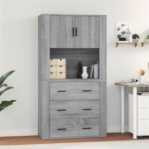 VidaXL Buffet haut Sonoma gris Bois d'ingénierie