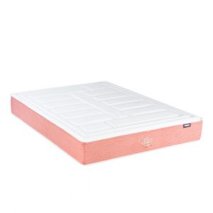 Bellecour - Matelas Lilas Mémoire de forme blanc/rose - 140x190 cm