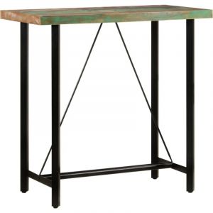 VidaXL Table de bar 110x55x107 cm bois massif de récupération et fer