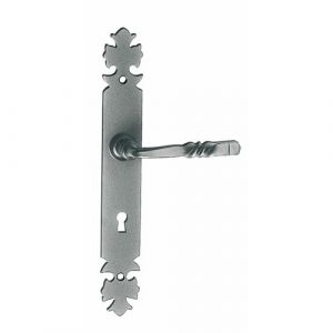 Bouvet Poignées sur plaques condamnation - fer patiné cémenté - Bourgogne