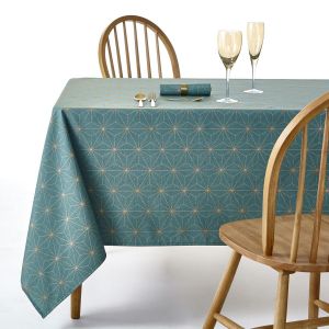 Nappe imprimée Noël Nordic Eucalyptus/Or Rosé Taille 170X300 cm;170x250 cm;170X170 cm