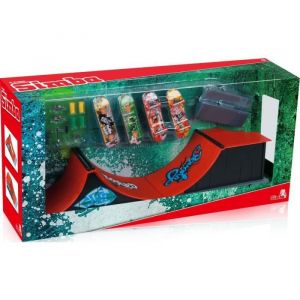 Simba Toys Coffret X Treme Grande Rampe 4 Mini Deck Skates Accessoires Mini Skate A Doigt 90 MM Set Finger 1 Carte Offert