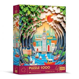 Trefl Puzzle Effet 3D, Londres - 1000 Pièces - 40ème Anniversaire, Paper Art, Puzzle Premium pour Les Adultes et Les Enfants à partir de 14 Ans