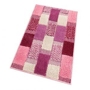 Image de Emmevi Mv S.p.a. - Tapis de Bain Moderne Doux Antidérapant Tapis de Douche Lavable Absorbant Rose - Lot de 3 Pièces