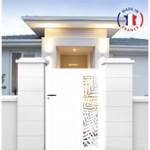Packit Portillon aluminium découpe laser en kit dimensions L.1000 (entre piliers) x H.1500 mm Couleurs Blanc (ral 9010)