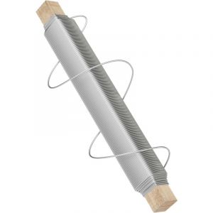 wiltec Fil de jardin ø 0,7mm Acier galvanisé Fil d'enroulement Longueur 33m Couleur Argent Bobine bois Ficelle d'attache Jardinage Bricolage