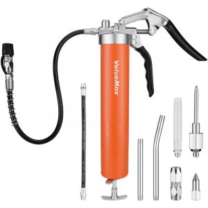 Pistolet à Graisse 6000PSI, Pompe à Graisse Manuelle avec Tuyau Flexible 24/45cm, Pistolet Graisseur pour Cartouche de Graisse avec Capacité de