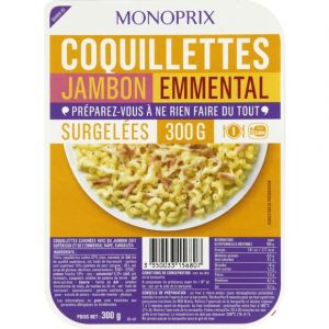 Monoprix Coquillettes Jambon Emmental, surgel&eacute;es