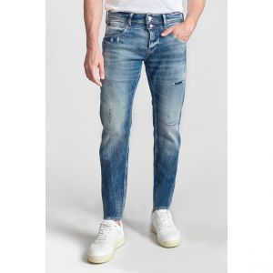 Le Temps des Cerises Jeans ajusté stretch Beny 700/11, longueur 34 bleu en coton