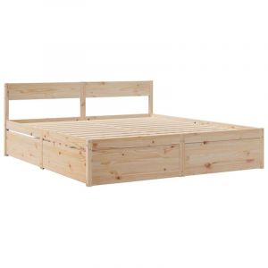 VidaXL Cadre De Lit Avec Tiroirs 180x200 Cm Bois De Pin Massif